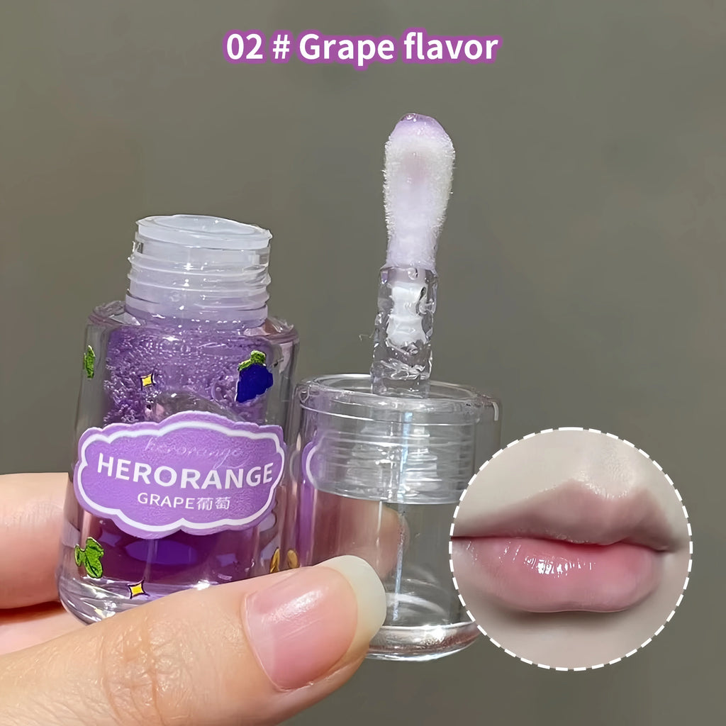 Herorange Multi-Use Fruit Lip Oil - Lip Primer & Top Coat, Moisturizing Hydrating, Dewy Plump "Dudu Lips" Lip Gloss