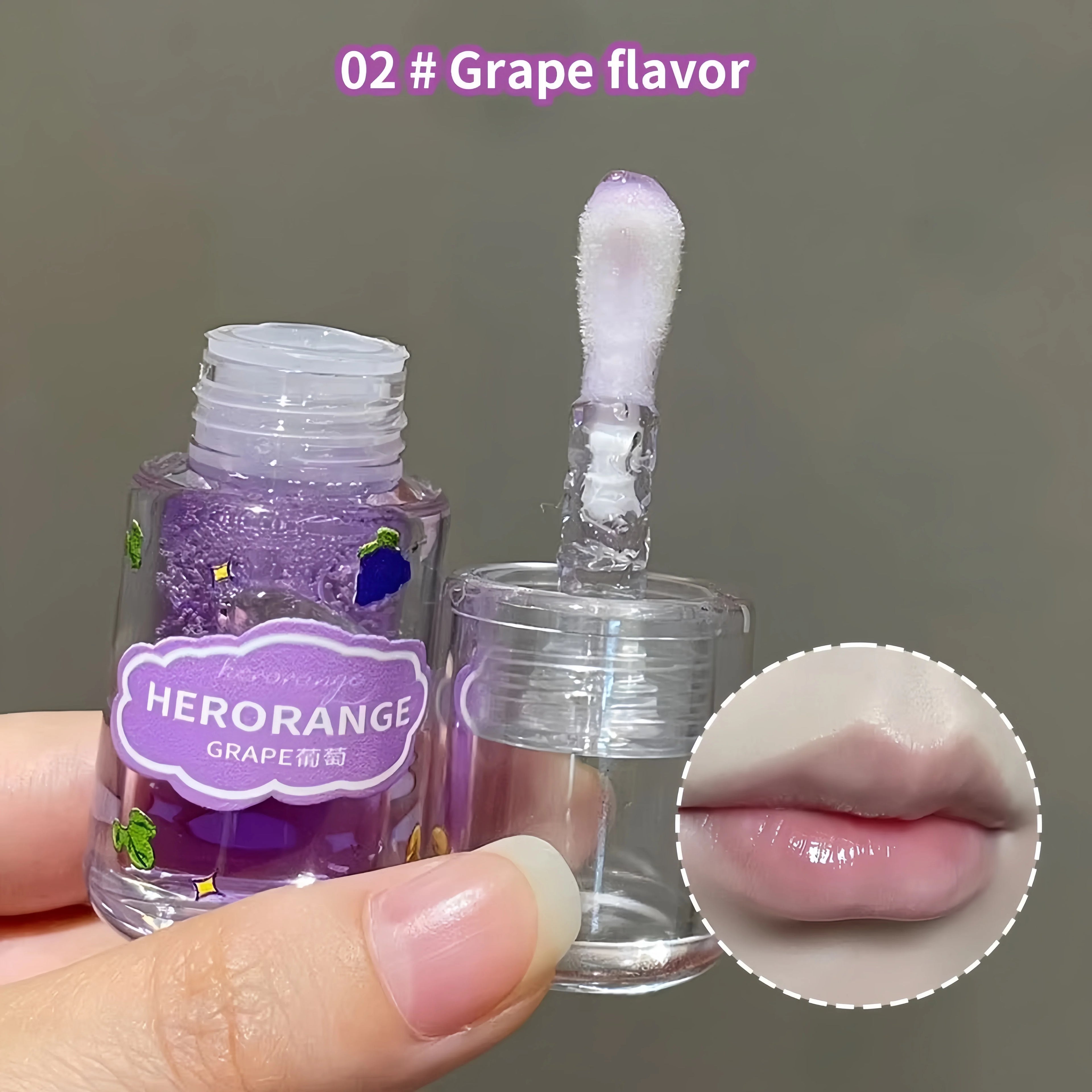 Herorange Multi-Use Fruit Lip Oil - Lip Primer & Top Coat, Moisturizing Hydrating, Dewy Plump "Dudu Lips" Lip Gloss