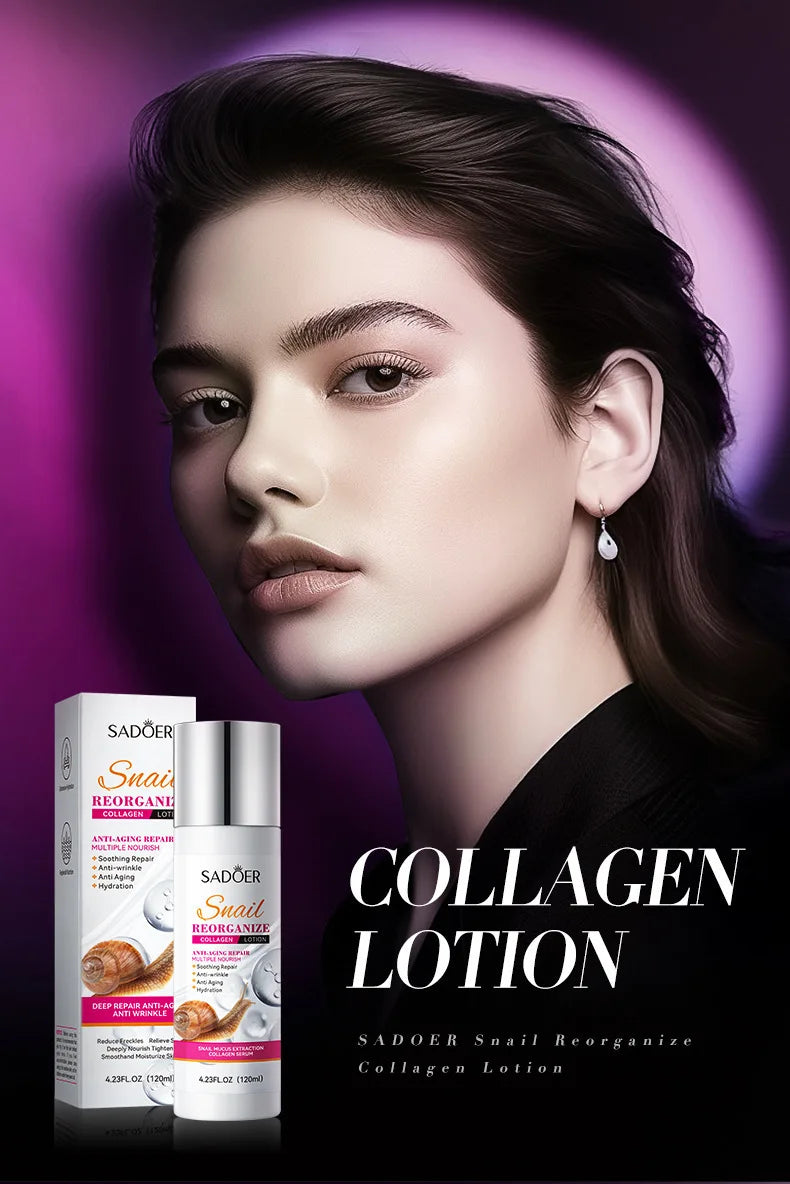 Snail 6Pcs Facial Skin Care Set Collagen Moisturizing Cleanser Toner Eye Cream Facial Serum Nourishing Repair Whitening Skin Kit