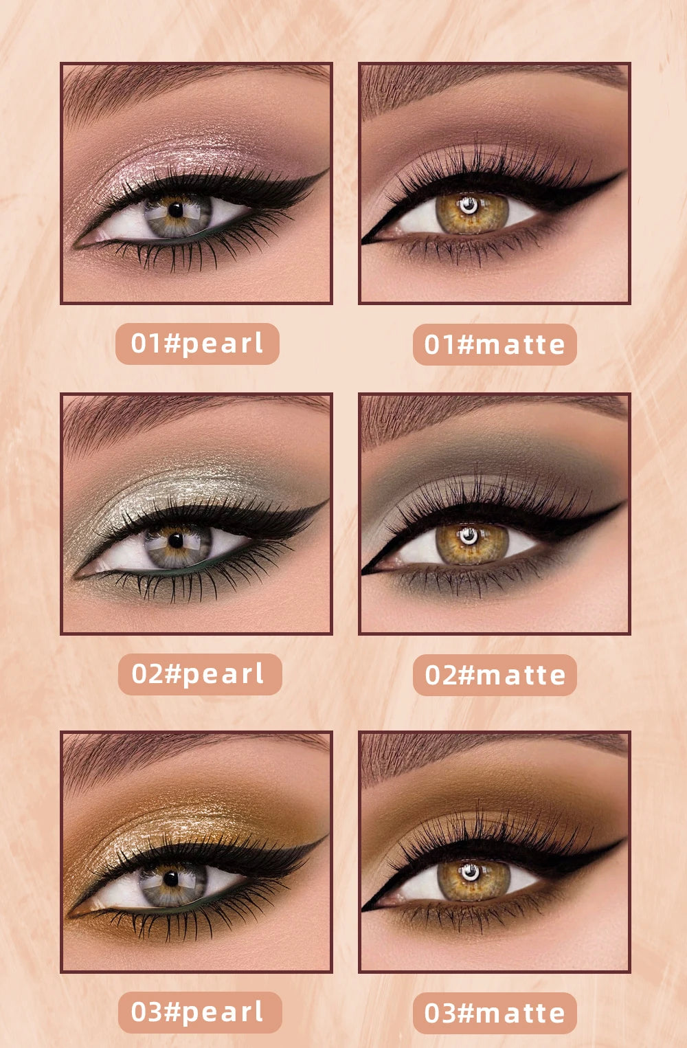 Waterproof 2 In1 Liquid Eyeshadow Set Matte Shining Double Head Eye Shadow Pen 12 colors Gray Brown Gillter Makeup Eye Cosmetic