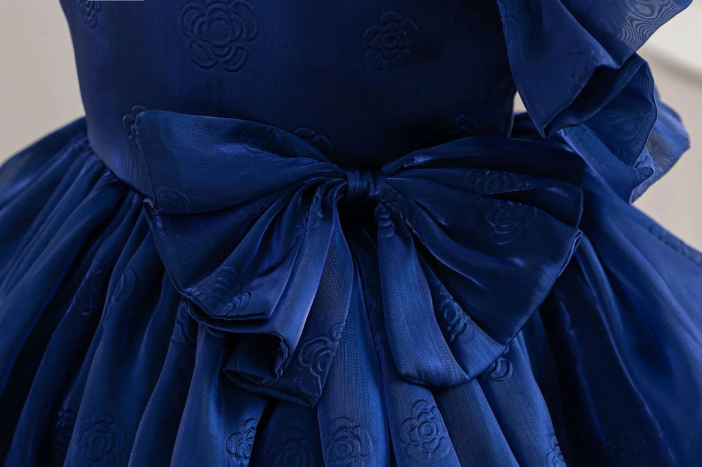 HETISO Girl Dresses Ruffle Sleeve Summer Princess Party Ball Gown Children Kids Girls Birthday Clothes 1-6 Years