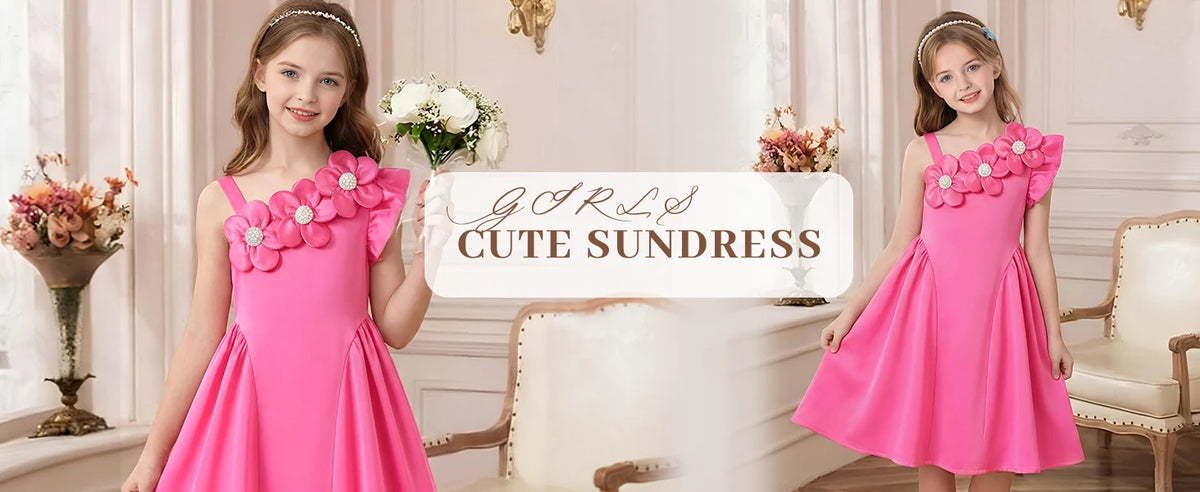 Snvdzo Flower Girls Cami A-Line Sleeveless Summer Dress For Wedding Birthday Evening Party Prom Banquet Dresses 2026