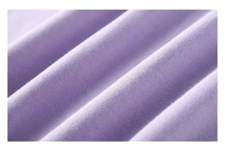 Men's and Women's T-shirts 300G Heavy Gray-purple Round Neck Short-sleeved T-shirts Women's Basic Pure Cotton Simple