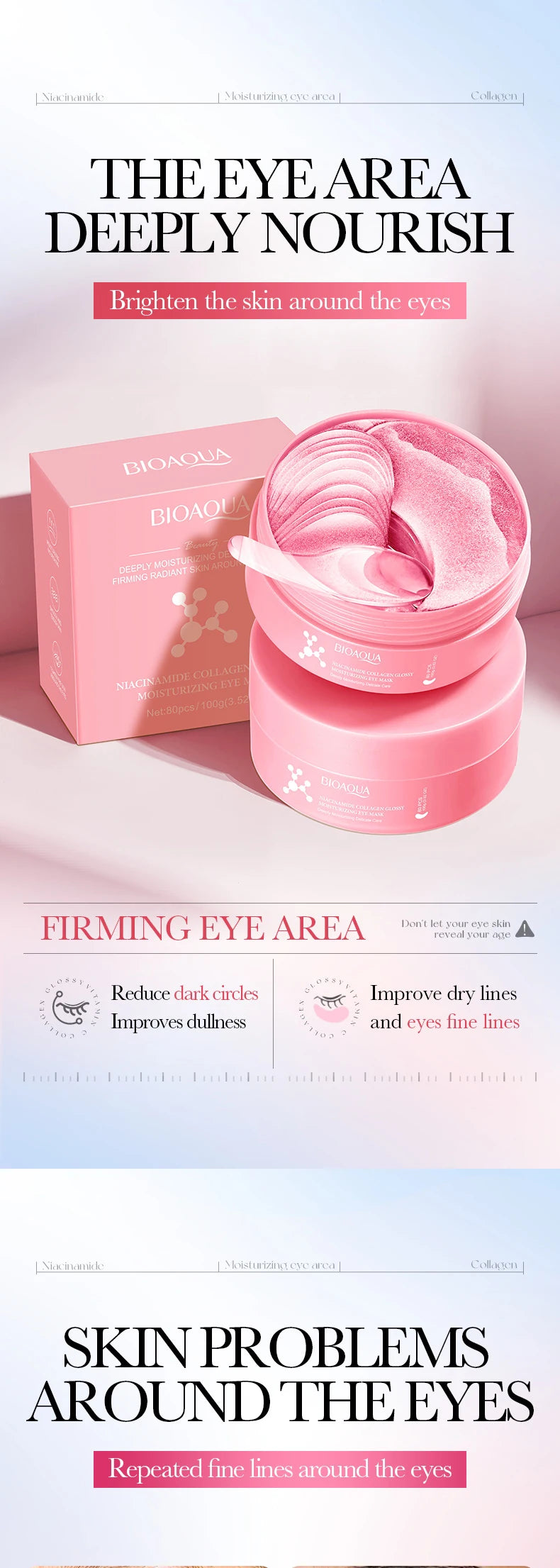 Niacinamide Collagen Eye Mask Patches - 80 Pieces
