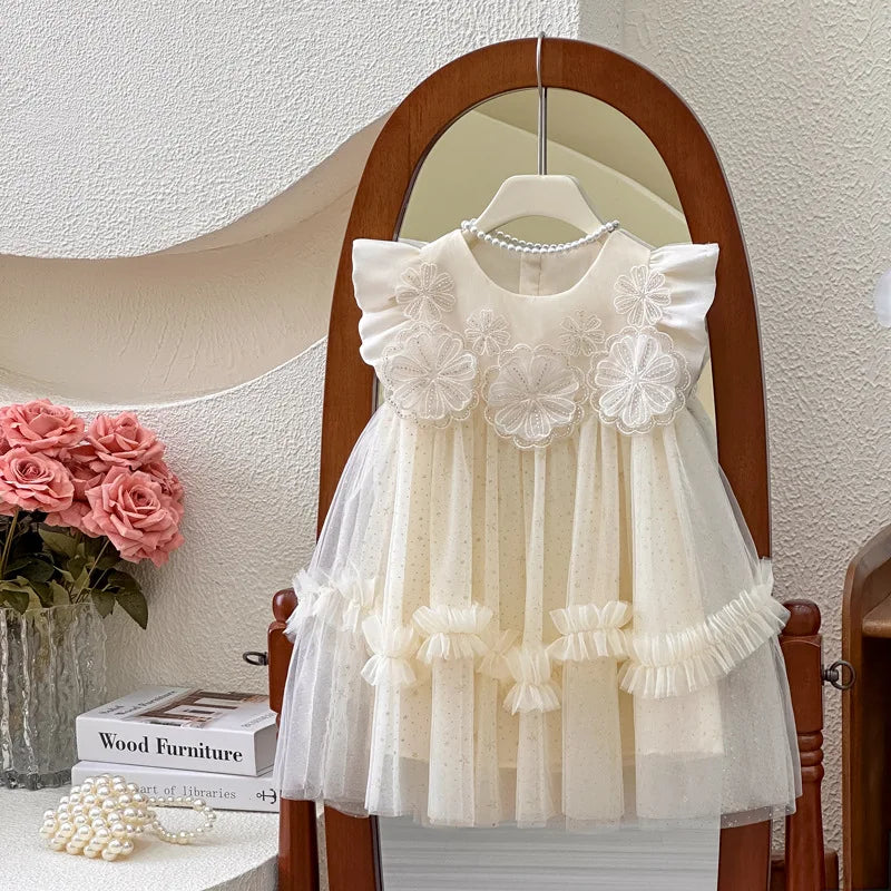 Girls' Summer Dress 2025 New Children's Internet Famous Princess Dress, Girls' Summer Super Fairy Mesh Dress