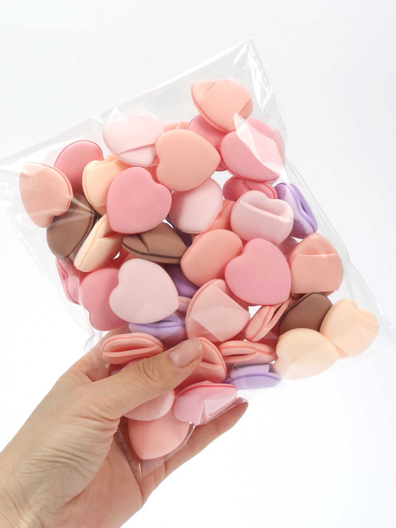 50 Mini Finger Cushions Air Cushion Powder Puff, Latex-Free Mixed Sponge, And Cosmetic Puff Are Used For Liquid Foundation Makeup.