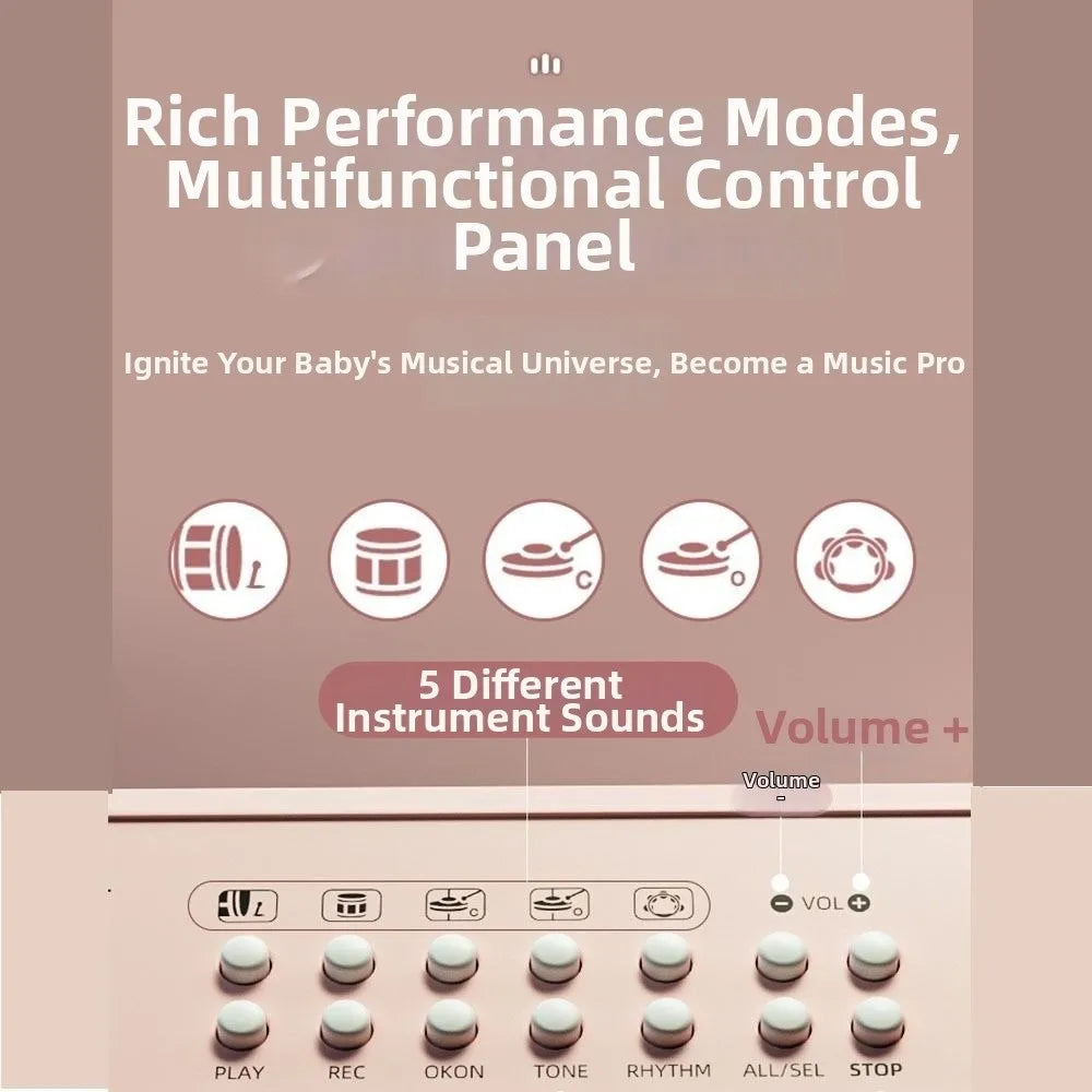Early Education 37 Keys Piano Keyboard Multifunctional with Microphone Electronic Piano Electronic Birthday Gift Musical Gift