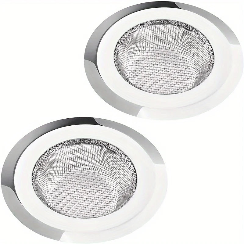 2pcs Kitchen Sink Strainer, Stainless Steel Sink Drain Strainer, Large Wide Rim 4.5" Diameter, Food Catcher For Most Sink Drains