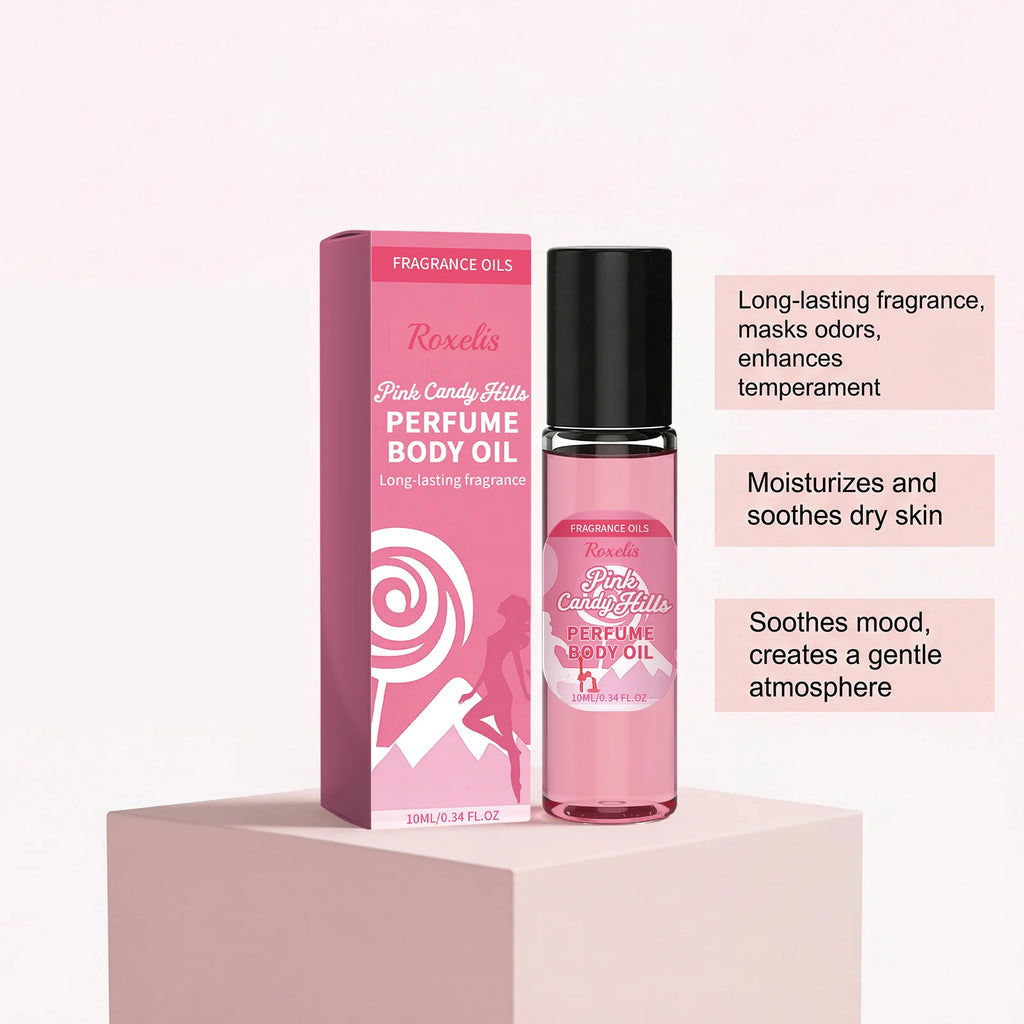 Pink Candy Scented Essential Oil, Pink Sugar Body Moisturizing Cream, Lightly Fragrant, Convenient Daily Essential Oil