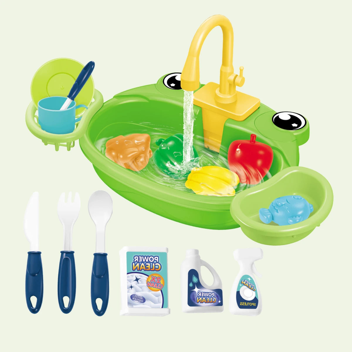 Juguetes de lavavajillas para fregadero de cocina, juguete de fregadero de cocina para niños pequeños, sistema de ciclo de agua automático eléctrico, regalos de juguete para niños