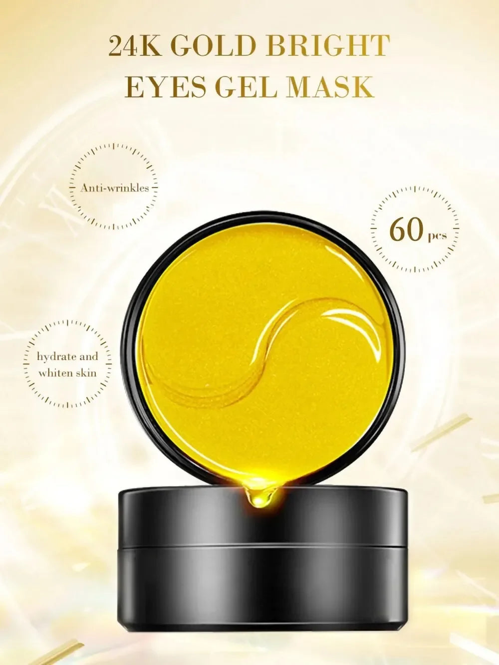 Eelhoe 60pcs Golden Collagen Moisturizing Eye Mask - Anti-Aging