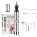 LINMANDA Rechargeable Electric Nail Grinder Nail Polishing Machine Portable Mini Electric Driil Pedicure Kit for Home Salon