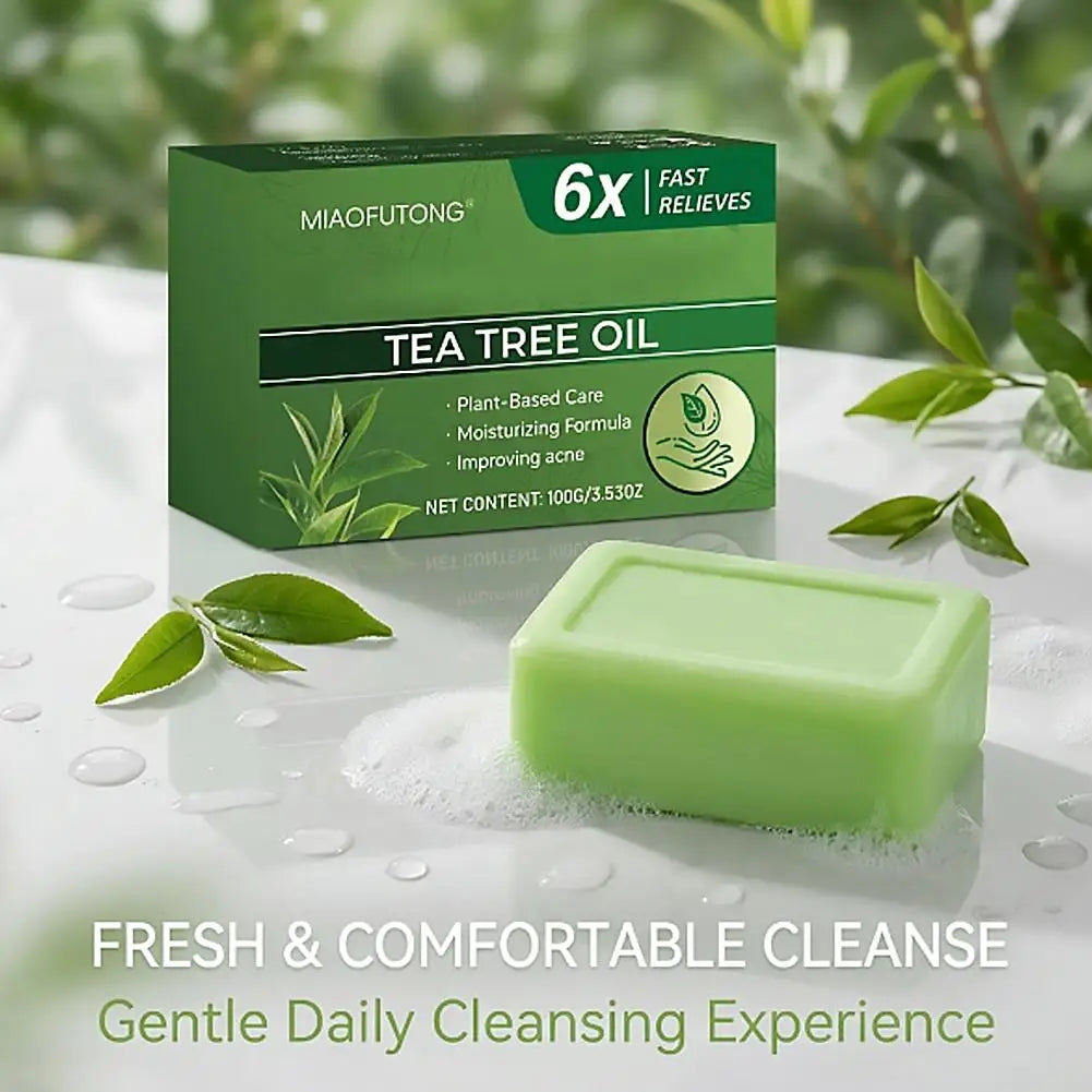 Gentle Exfoliating Bar Soap,Tea Tree Oil Soap For Body Skin Cleaning,Moisturizes Face And Body Natural Soaps Cleansing Bar Soap