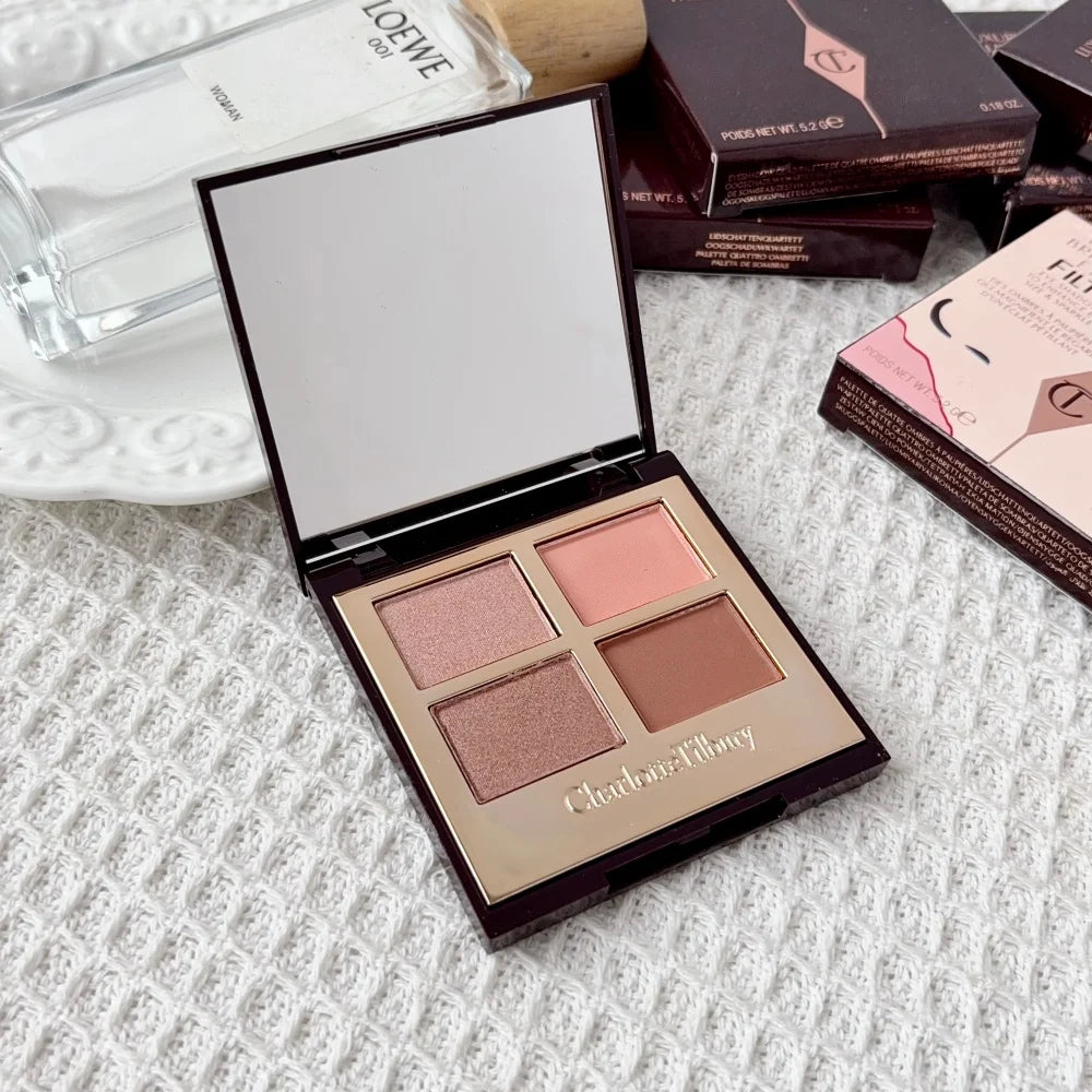 Charlotte Tilbury 4Pan Velvet&9Pan Silk Shimmer Eyeshadow&Cream Blush Dewy Long Lasting Buildable Blendable Natural Glow Makeup