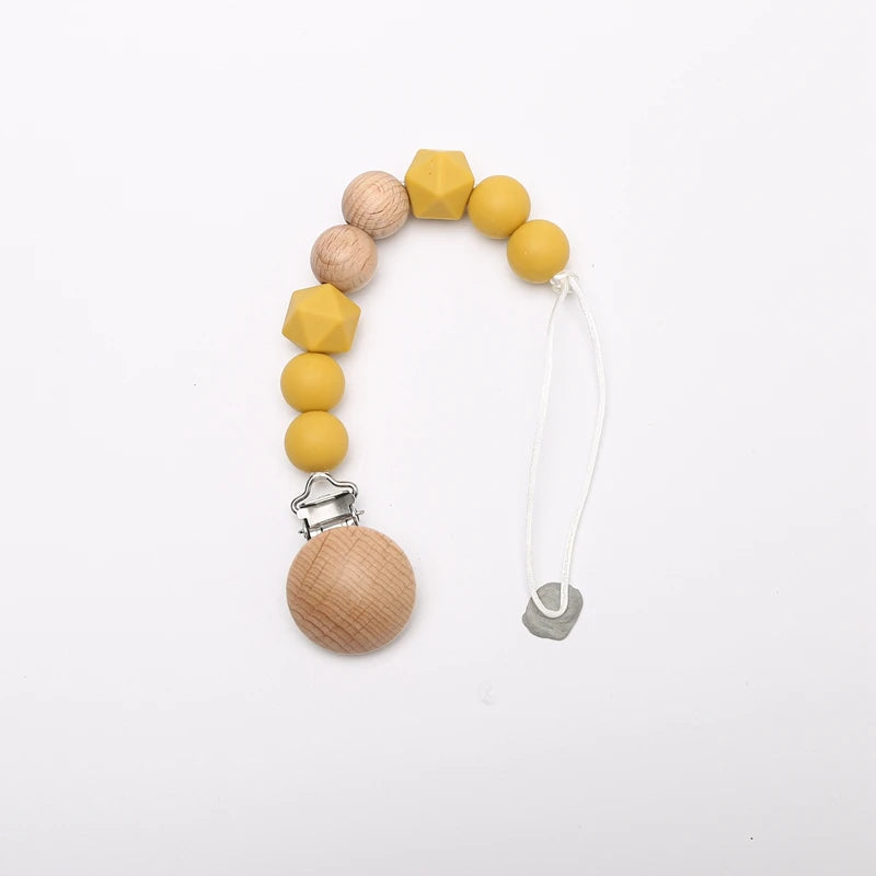 Pacifier Clip For Newborns Premium Safe Teething Clip With Silicone Flower Beads