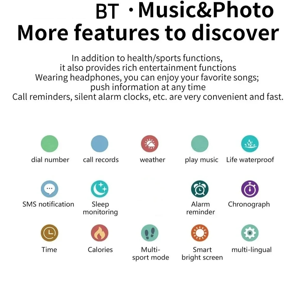 Nuevo Smartwatch 2025 para hombres, teléfono Android iOS, pantalla de 1.73", llamadas Bluetooth, monitoreo de oxígeno en sangre y presión, Smart Watch para mujeres