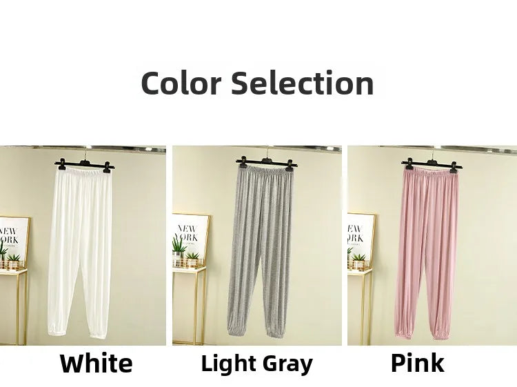 Loose Modal Women's Summer High Waist Wide Leg Pants Comfortable Casual Thin Sleepwear Mosquito Repellent  Color Trousers