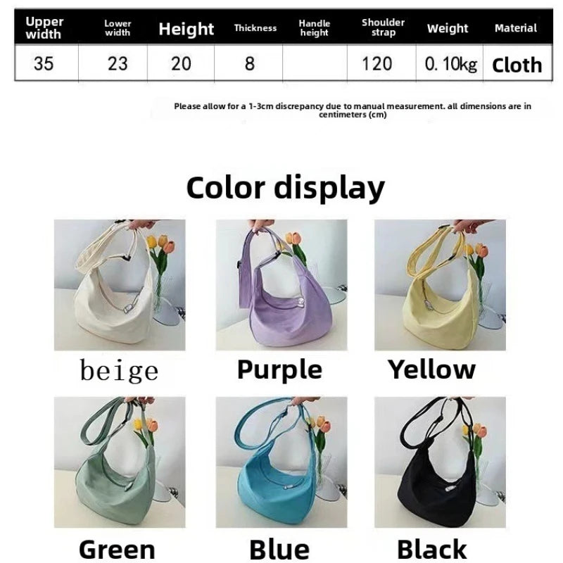 Canvas Crossbody Bag, Large Capacity Casual Shoulder Purse with Cute Bag Charm, Adjustable Strap for Teen School Sling Bag