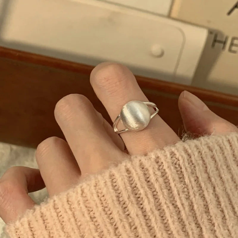 Panjbj 925 Sterling Silver Lines Ring For Women'S Jewelry Finger Adjustable Open Vintage For Birthday Dropship