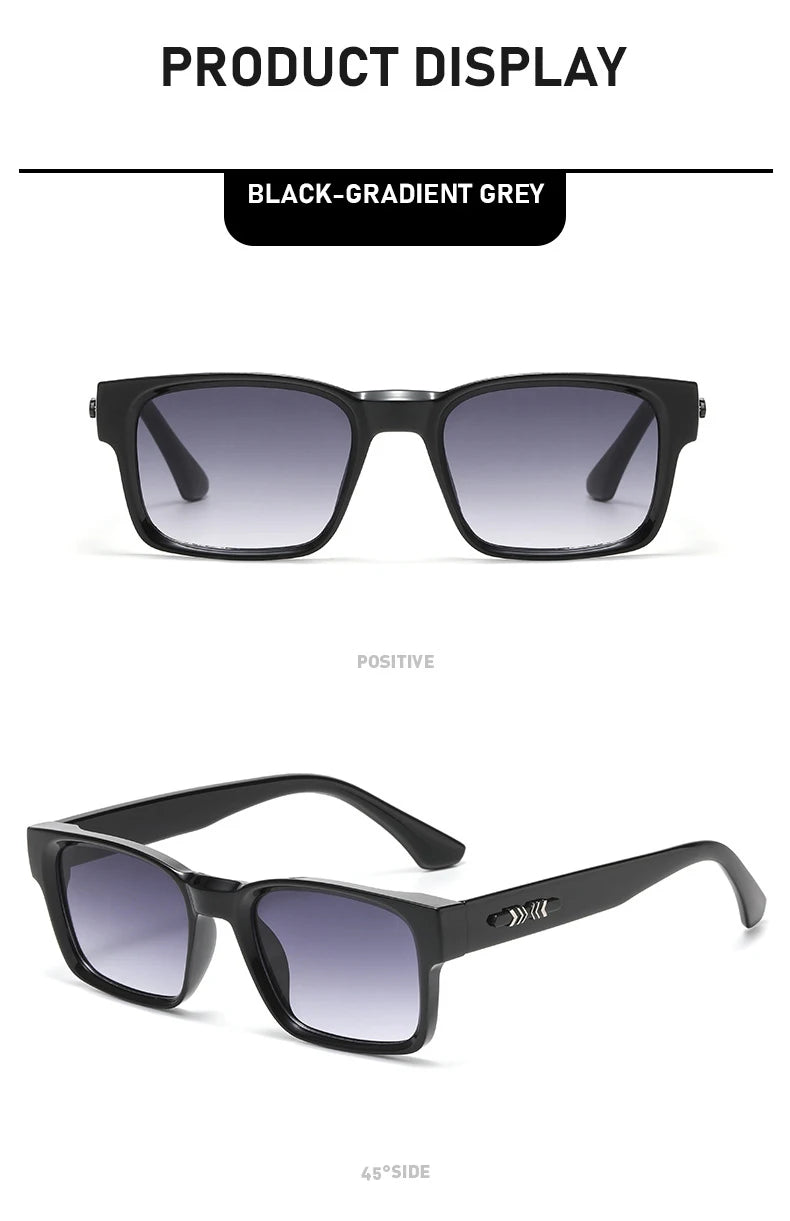 Light Luxury Square Sunglasses Minimalist Design Elegant Unisex Uv400 Protection Sun Glasses 9017