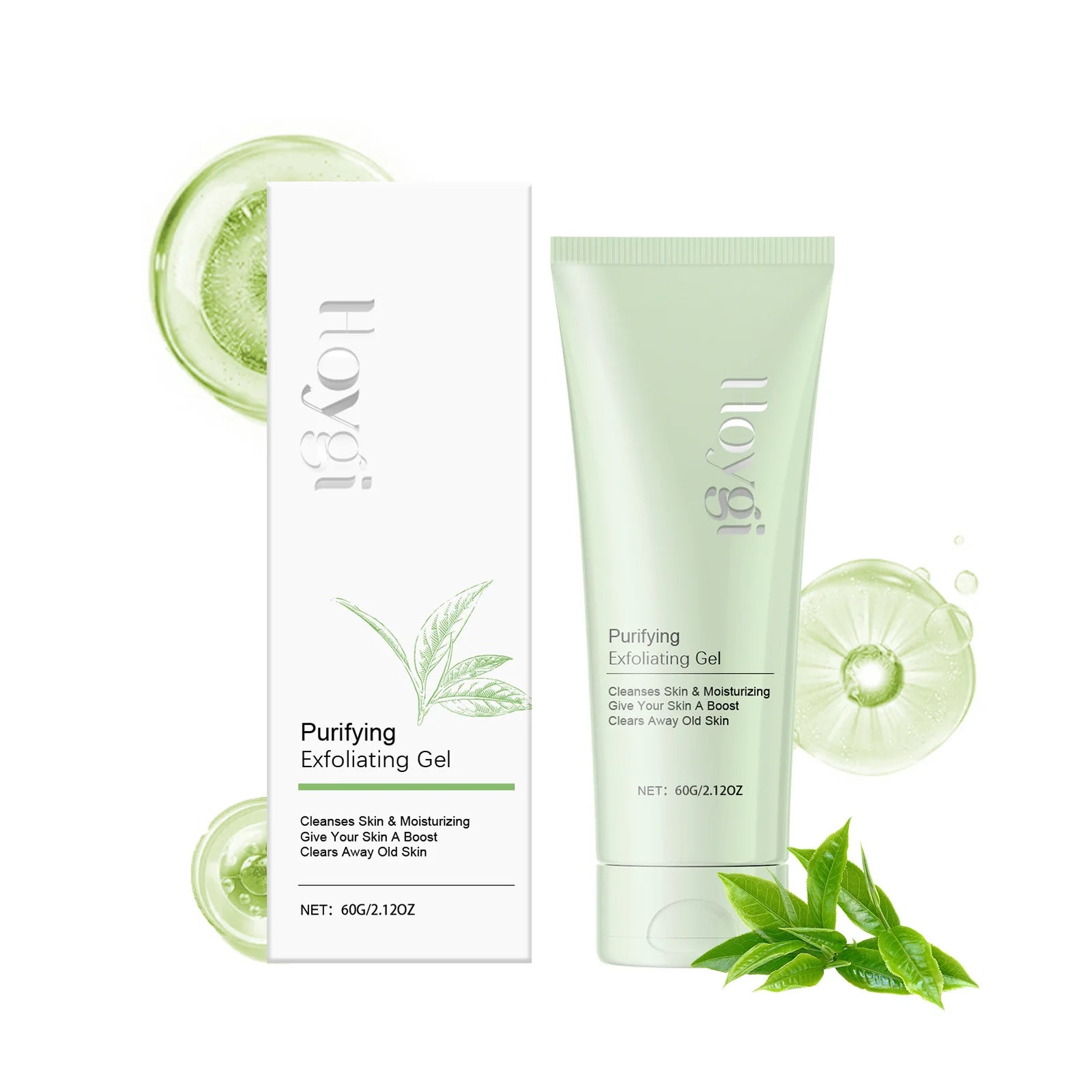 Hoygi Purifying Exfoliating Gel Remove Dead Skin Shrink Pores Oil Control Remove Blackheads Nourishing Face Exfoliating Gel 60g