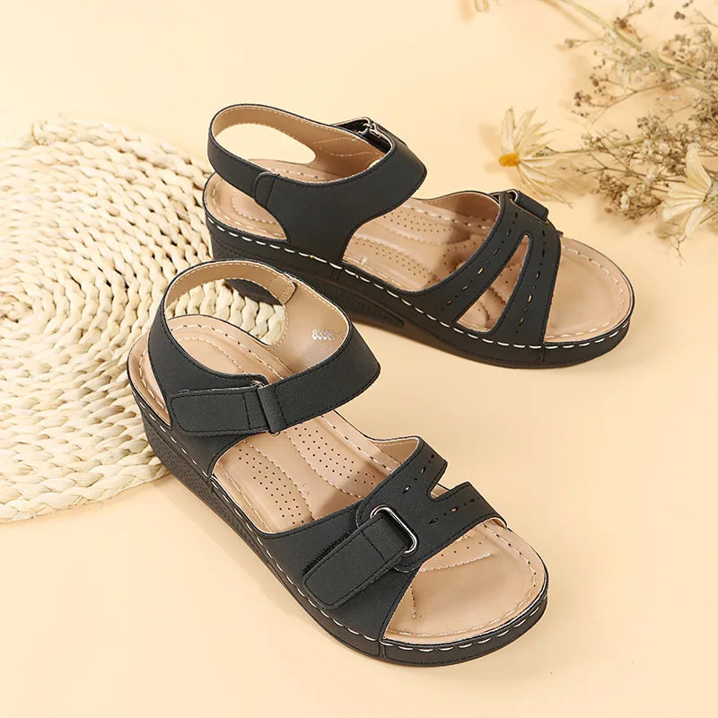 Women's Wedge Platform Sandals - Open Toe Casual Beach Shoes