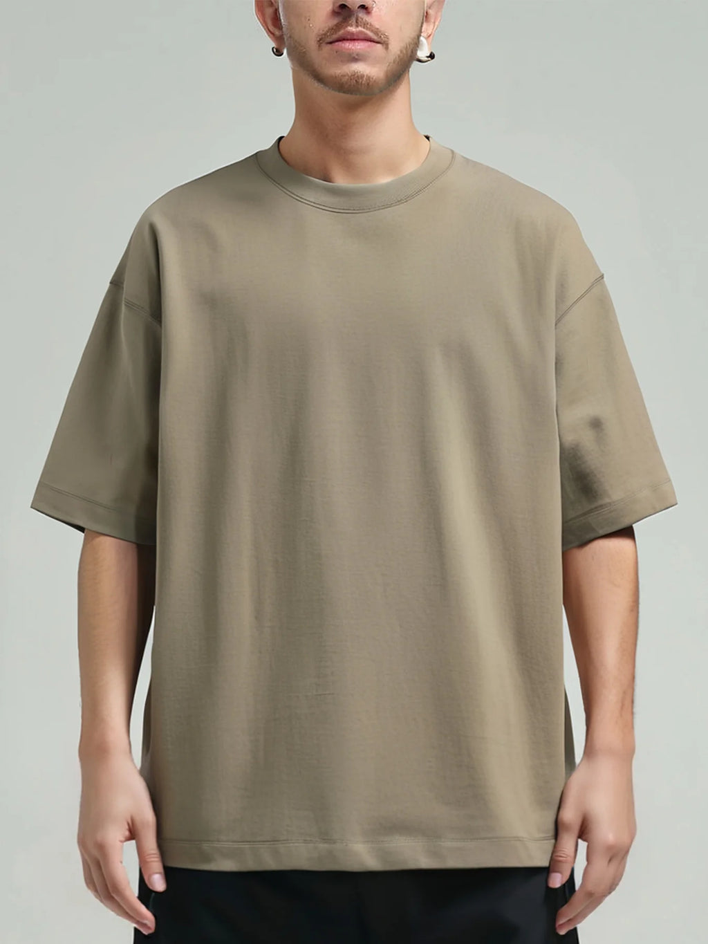11.29Oz 320Grams Heavy Cotton Weight Oversized Loose Men T-Shirt Solid Color Drop Shoulder Short Sleeve High Quality
