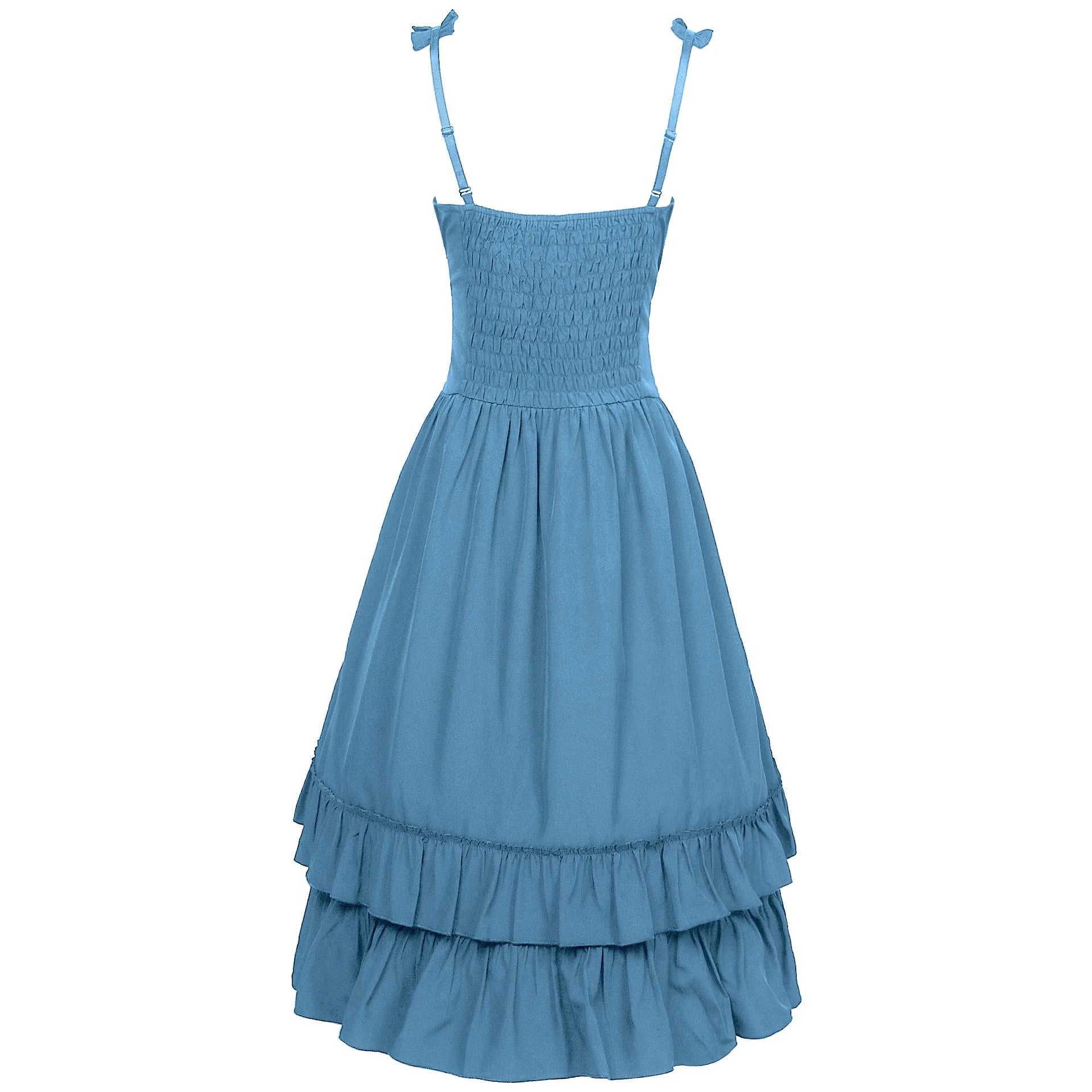 2026 Vintage Victorian Ruffle Midi Dress,High Waist A Line Women Sling Dress,Medieval Cosplay Party Dress for Women Summer Beach