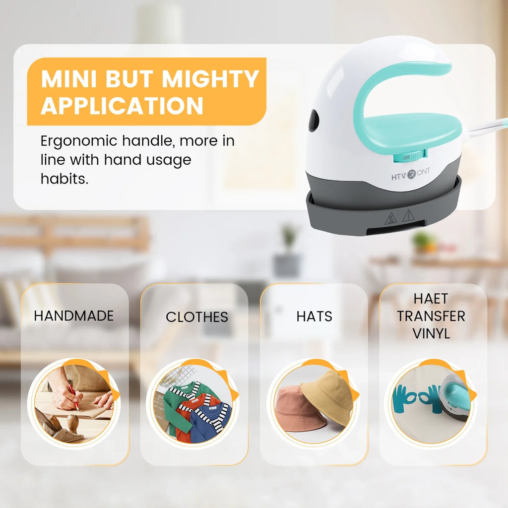 HTVRONT Heat Press H1 Mini Heat Press Machine DIY Auto Easy Heating Transfer Iron On HTV for Clothes Bags Shoes Hat T-shirts