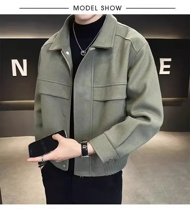 Korean Popular Clothes Men's Jackets Streetwear Men's Clothing Multiple Pockets Hong Kong Style Windbreaker Jacket Multifunction