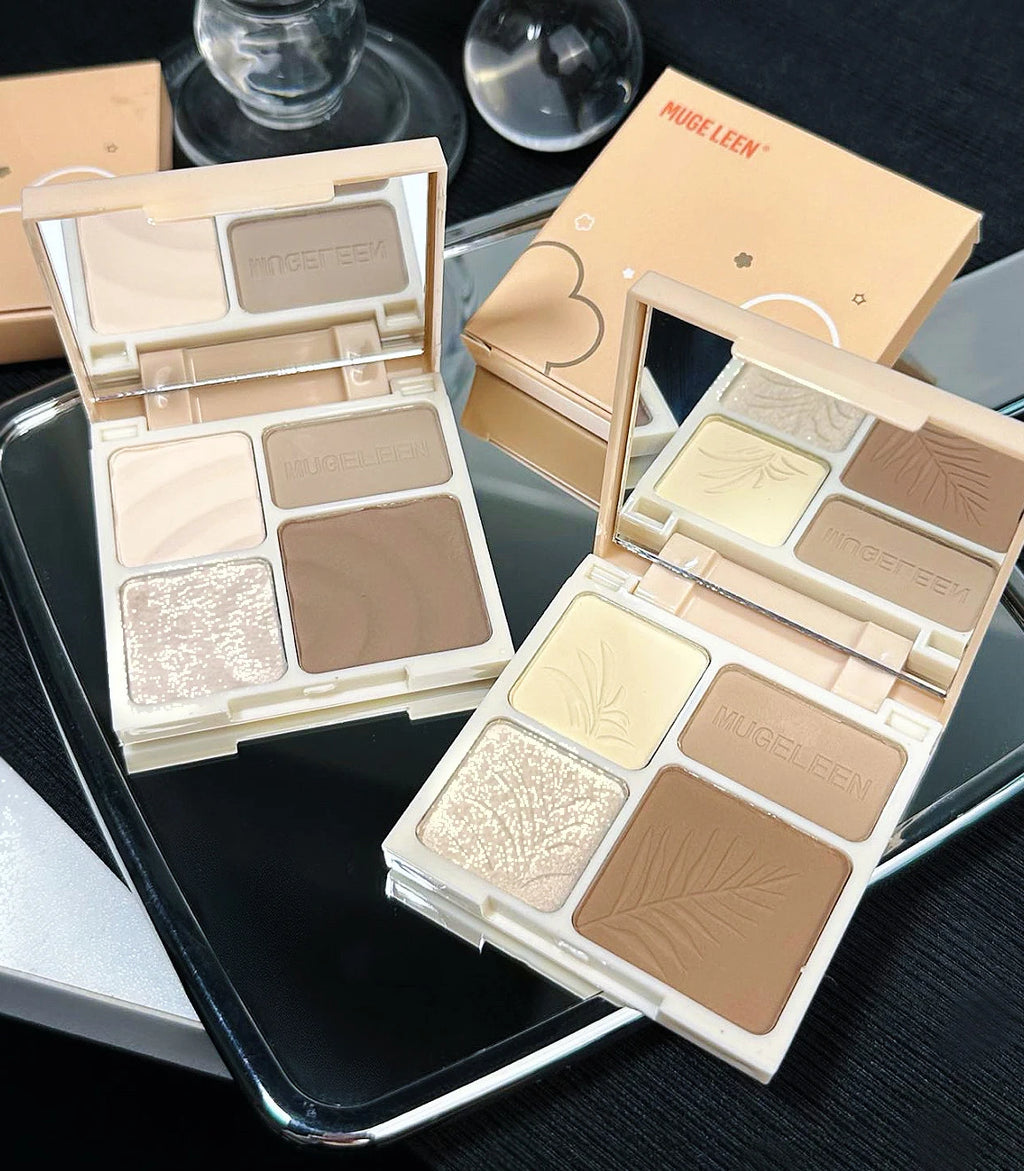 4 Colors Highlighter Contour 3D Facial Bronzer Cosmetic Brightening Beige Matte Highlights Palette Nose Shadow Powder Makeup