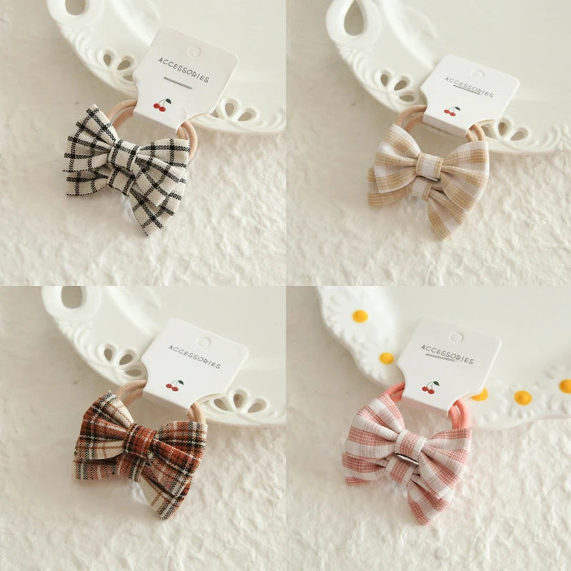 AITOUSHI Girls' Elastic Hair Bow Ties - Cotton Printed Hair Rope