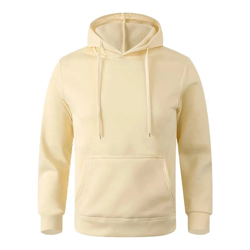 Unisex Fleece Hoodie - Casual Pullover Sweatshirt Black White