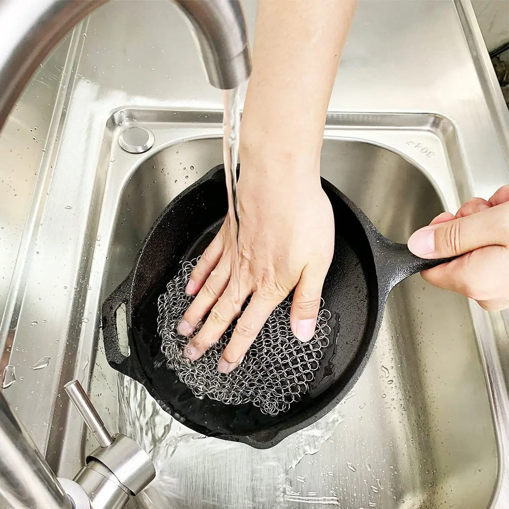 Leeseph Kitchen Cleaning Ring Stainless Steel Cleaner Chainmail Scrubber Accessories Reusable Washing Net Cleaning Tool for Home