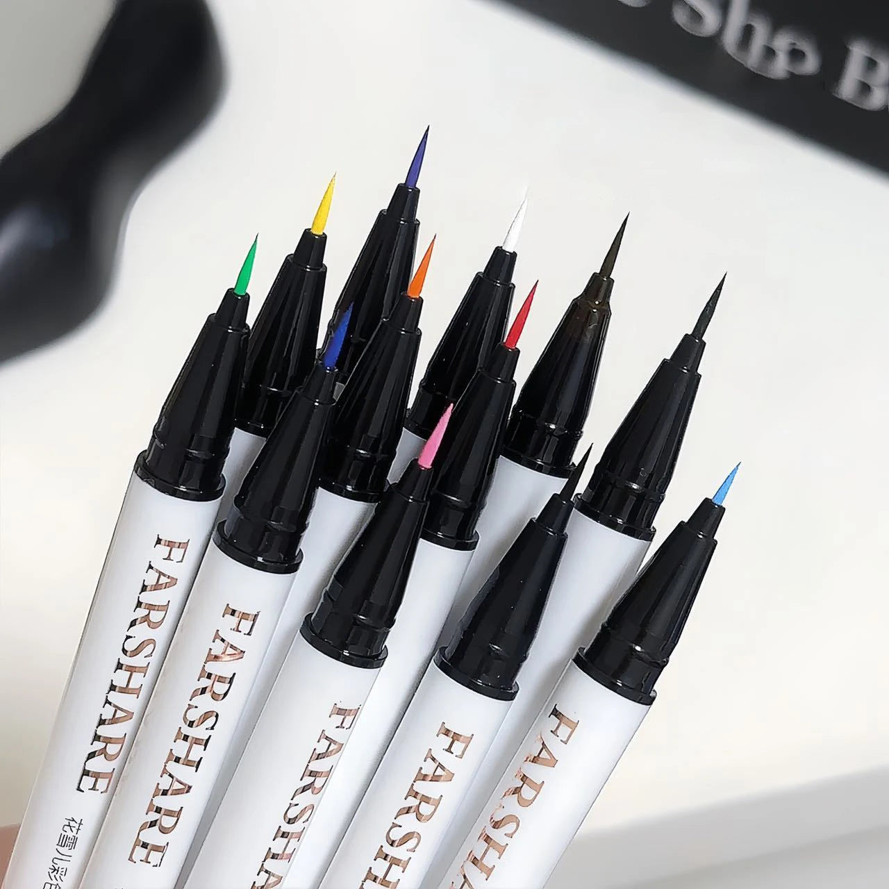 Ultra-thin Waterproof Eye Liner Matte Berry Red Liquid Eyeliner Black White Eyeliner Pen Easy To Color Colorful Lying Silkworm