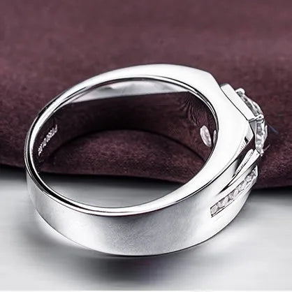 925 Sliver Man Rings Shining Zircon for Man Women Wedding Engagement Jewelry Fashion Luxury