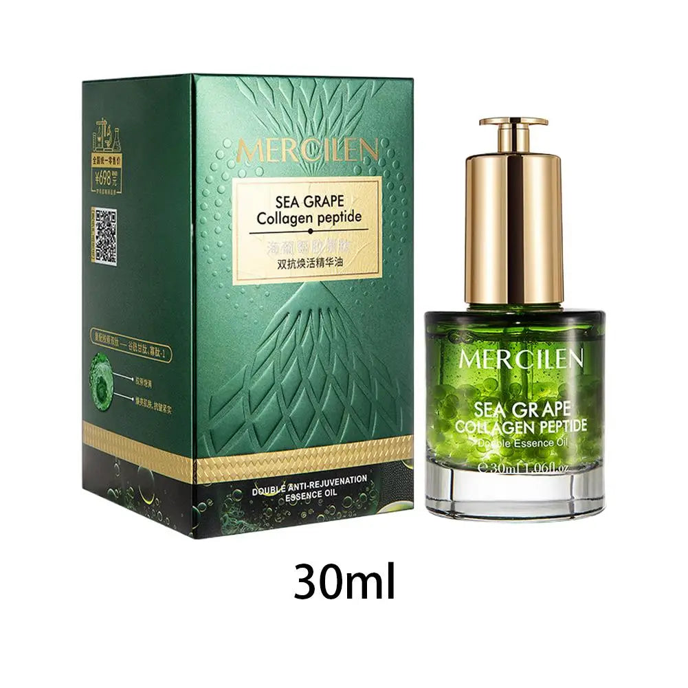 Sea Grape Collagen Peptide Double Essence Oil 30ml Facial Care Tightening Moisturizing Face Serum Korean Skin Care