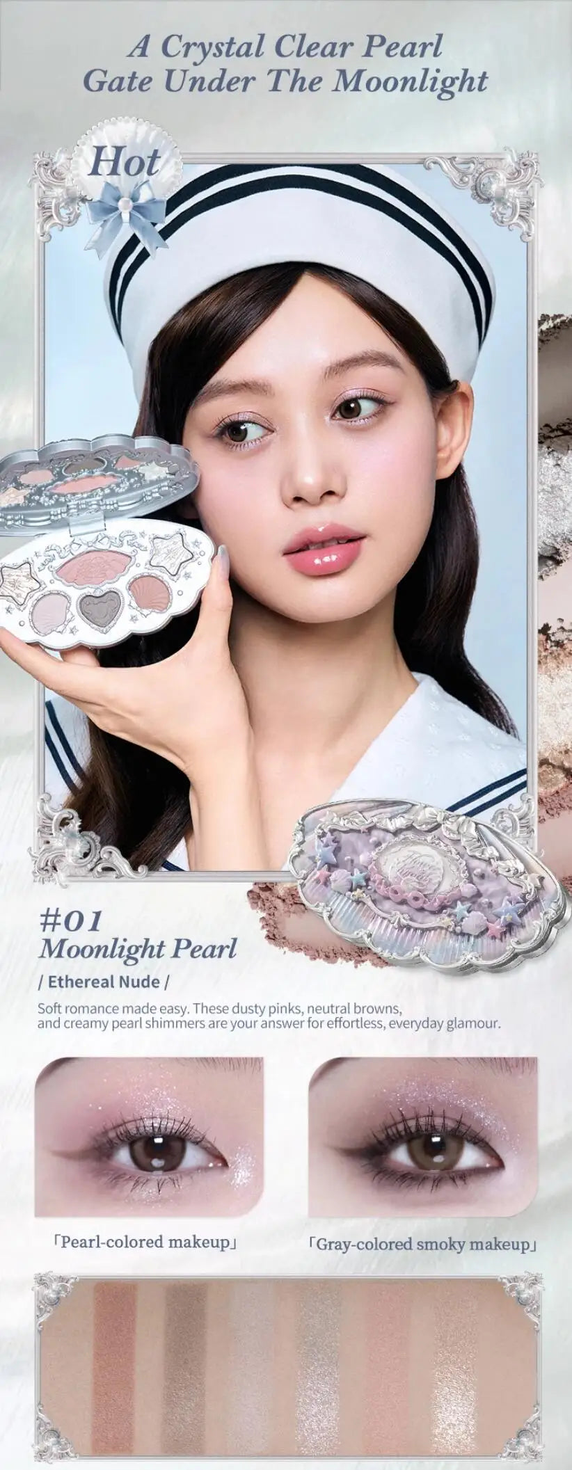 Flower Knows Little Angel Eye Shadow Palette Glitter Shimmer Palette for Eye Long Lasting 9 Color Eyeshadow Full Professional