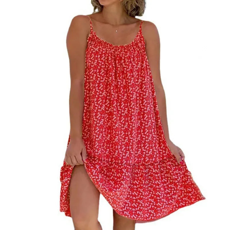 Large Size Floral Print Maxi Dress Elegant Off-Shoulder Gown Floor-Length A-Line Silhouette Polyester Fabric Summer 2026