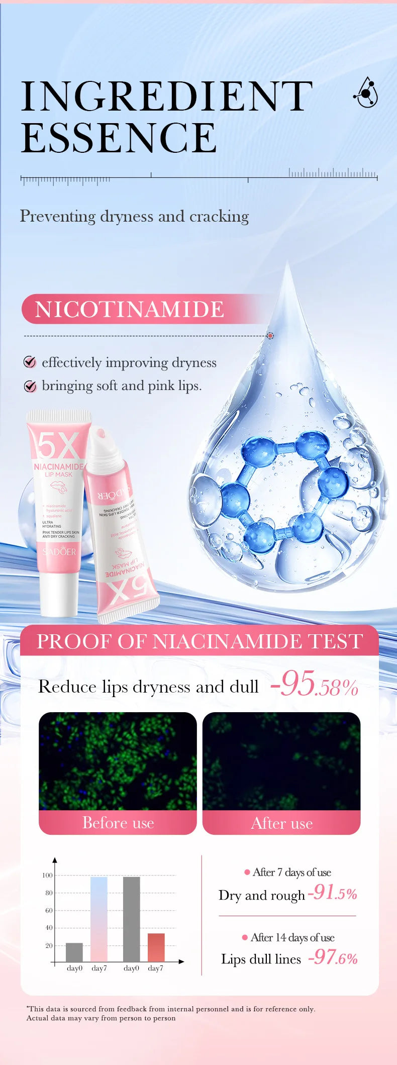 Niacinamide Plumping Lip Mask - Intense Hydration Lip Balm 10g