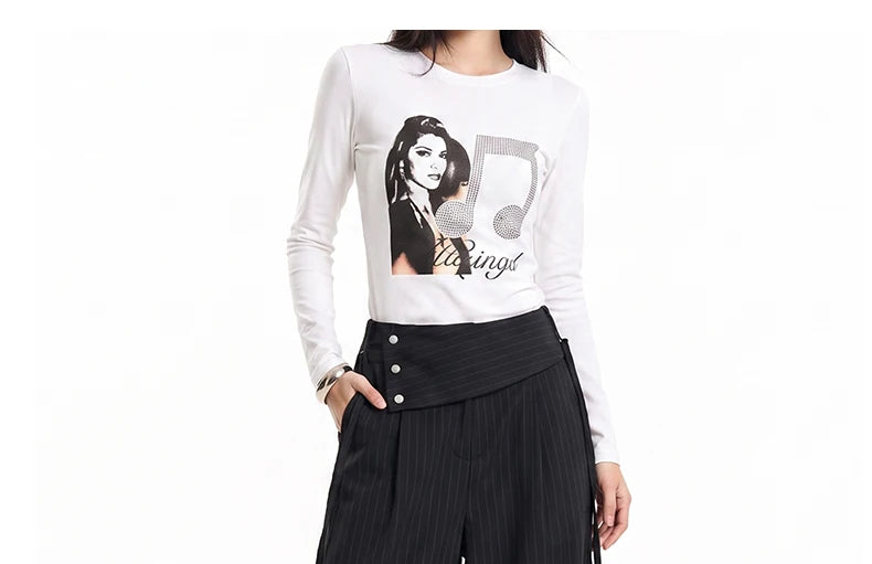 Detachable Skirt Panel Striped Suit Pants Women Turn Up Cuff Tie Waist Straight Wide Leg Trousers Loose Casual Streetwear Pants