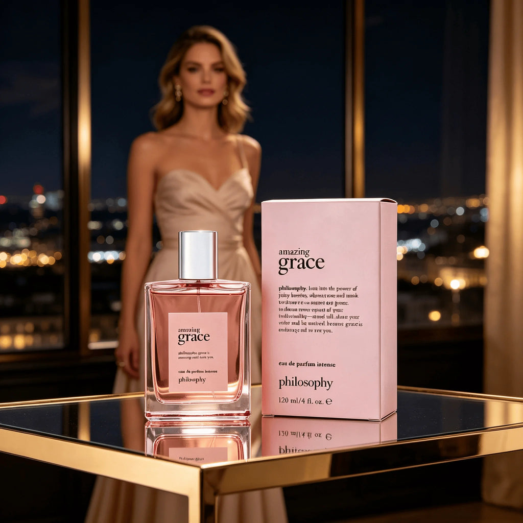 Amazing Grace by Philosophy Eau De Parfum Intense Spray 4 oz (120ml), Authentic Ladies EDP Perfume, Juicy Berry Rose Musk Scent, Long‑Lasting Rich Floral Fragrance for Women Everyday Use