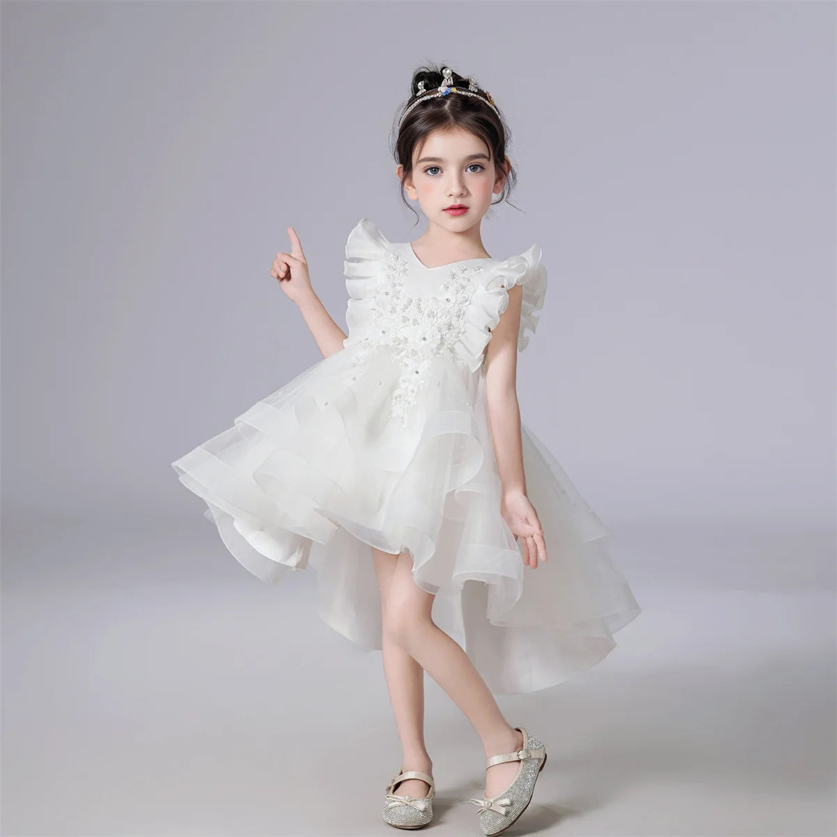 Kids Clothing Children Pageant Wedding Birthday Party Dress Princess Tuxedo Ball Gown Flower Girls' Trailing Dresses