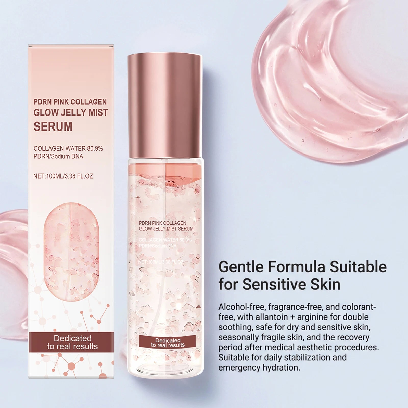 Jelly Mist Serum Brightening Firming Hydrating Face Spray Smoothing Facial Hyaluronic Acid Collagen Moisturizing Skincare Set