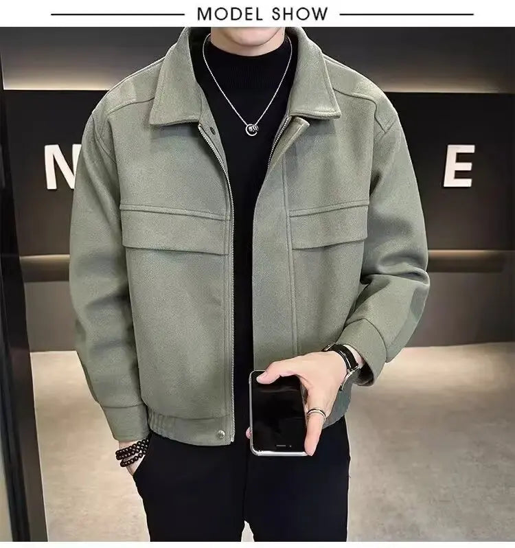 Korean Popular Clothes Men's Jackets Streetwear Men's Clothing Multiple Pockets Hong Kong Style Windbreaker Jacket Multifunction
