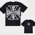Retro Biker Cross Graphic T Shirt Men Women Black Cotton Oversized Short Sleeve Streetwear Casual Motorcycle Style Tee Tops