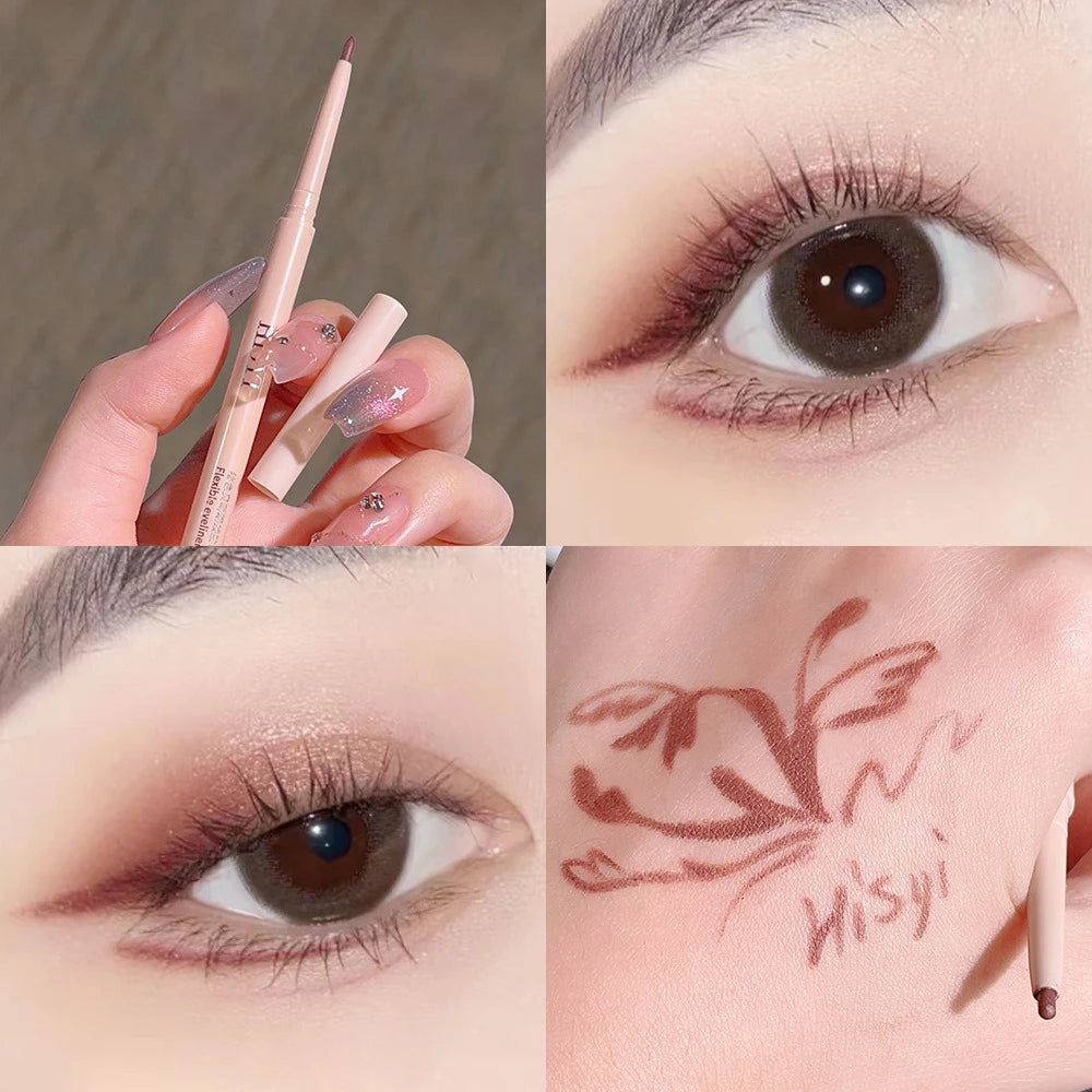 Ultra-fine Gel Eyeliner Pencil Rose Brown Under Eye Liner Pen Waterproof Matte Aegyosal Lying Silkworm Quick Drying Eyes Makeup