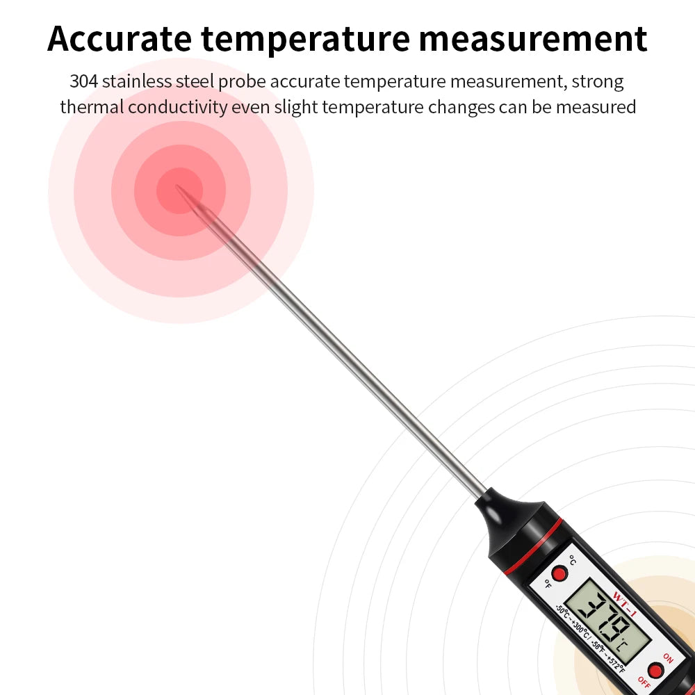 Termómetro digital de alimentos, nuevo medidor electrónico de temperatura para carne, cocina, alimentos, barbacoa, herramientas con sonda de acero inoxidable 304