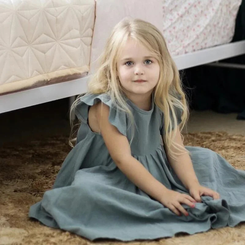 Girls Ruffle Princess Sundress  | Cotton  Party Dress