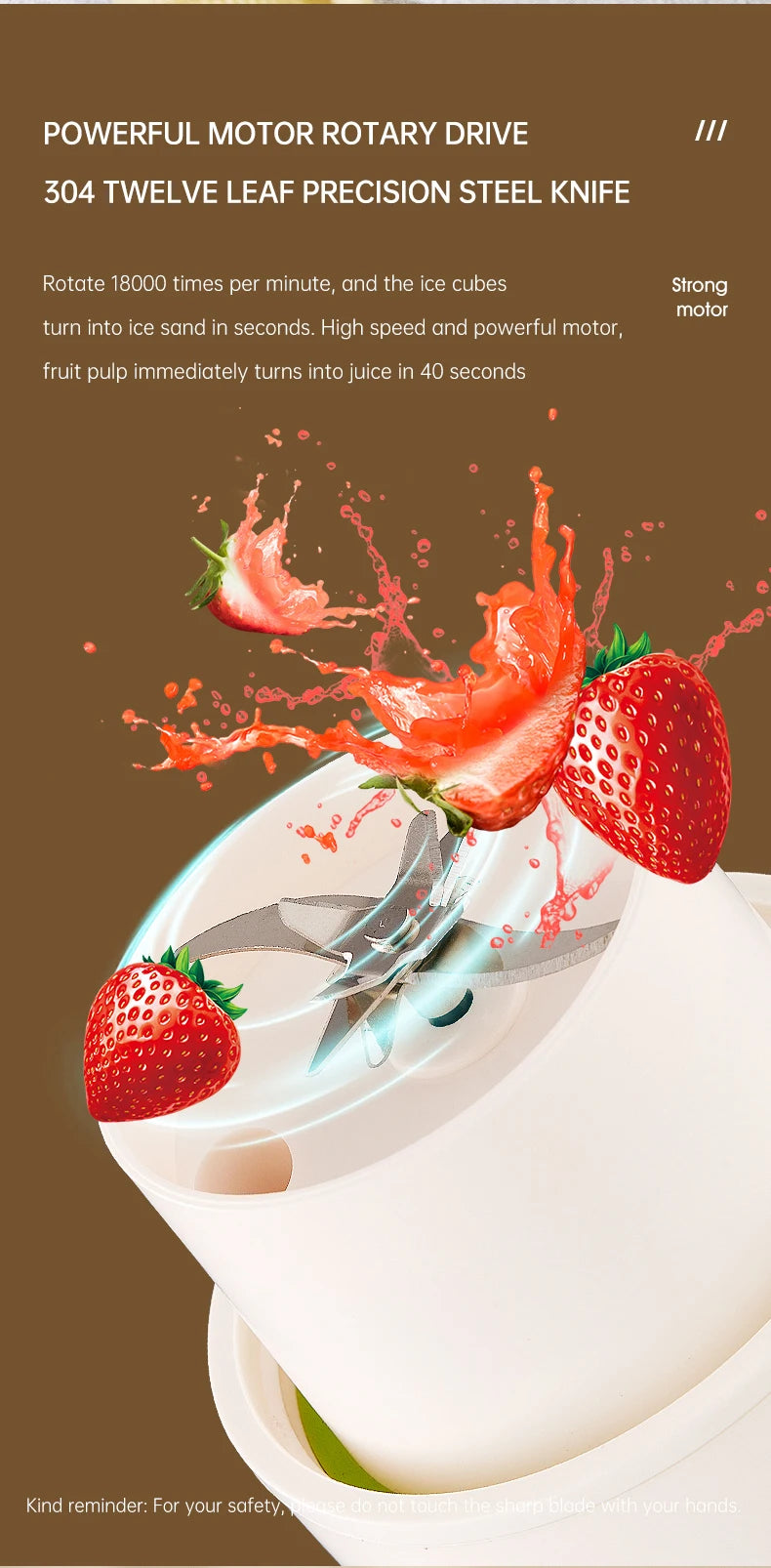 Wireless Portable Juice Cup, Kitchen and Outdoor Tool, with a 12-Blade Cutter Head, Easy to Operate and Convenient to Clean.